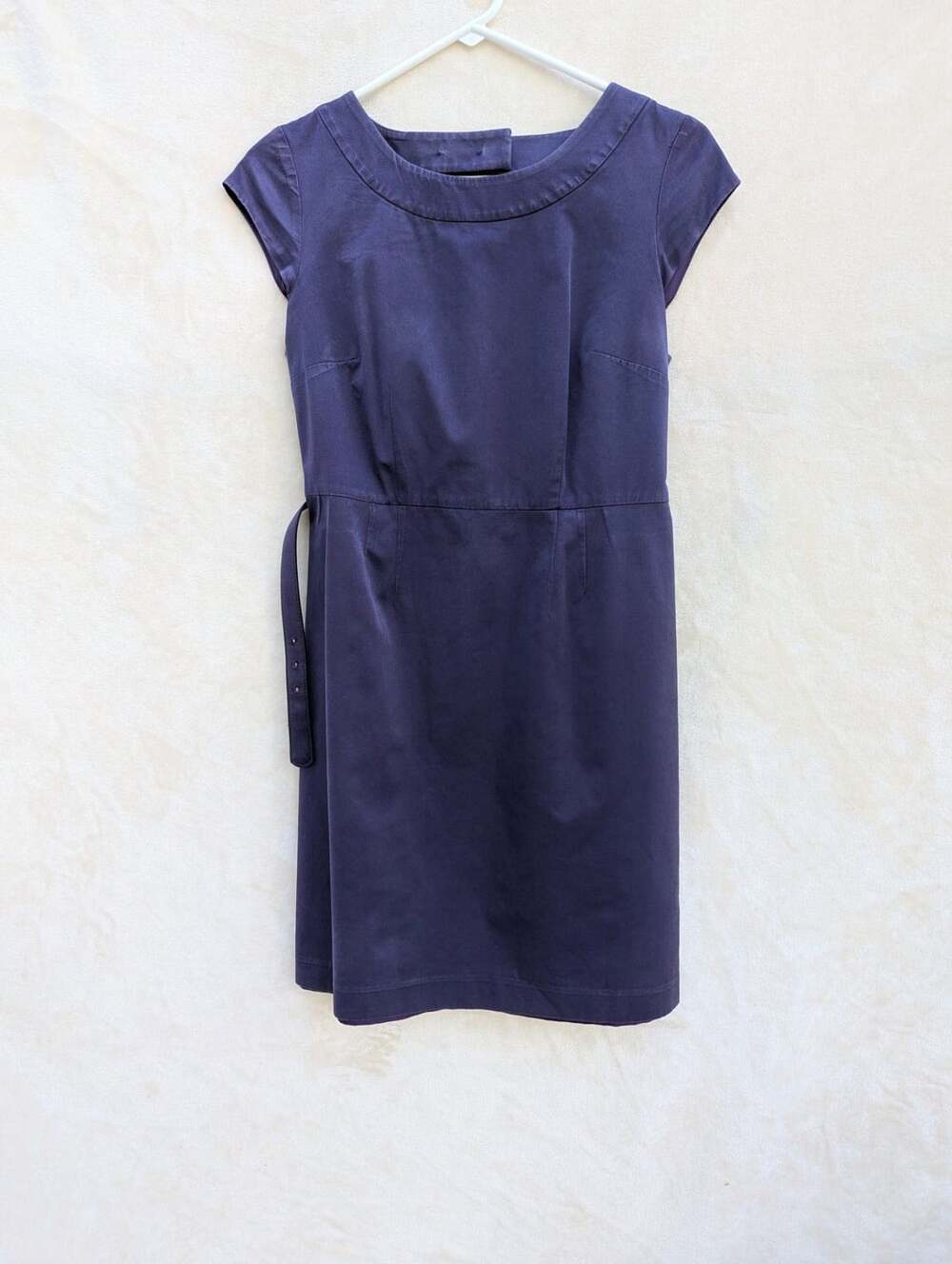 Merona Collection Purple Cap Sleeve Sheath Dress with Belt Size 6